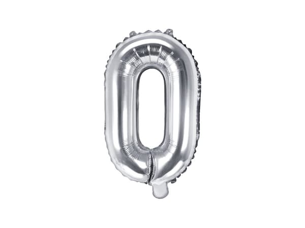 Folieballon bogstav ""O"" sølv 35 cm