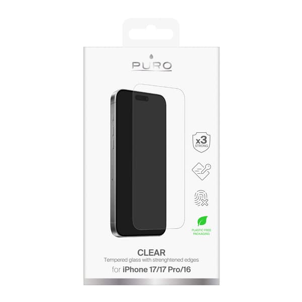 Hærdet glas til iPhone 17 / iPhone 17 Pro / iPhone 16 Standard