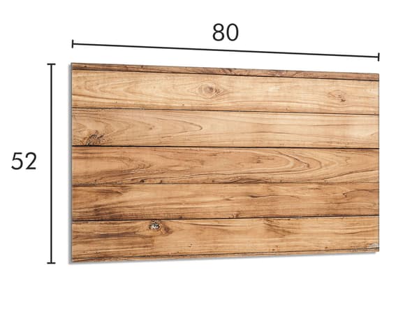 Skyddsplåt för spis i glas 80x52 trä