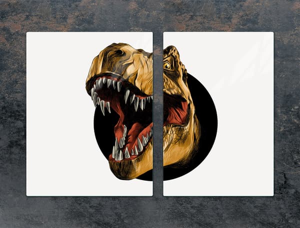 LASINEN SUOJALEVY LIEDELLE 75x52 DINOSAUR