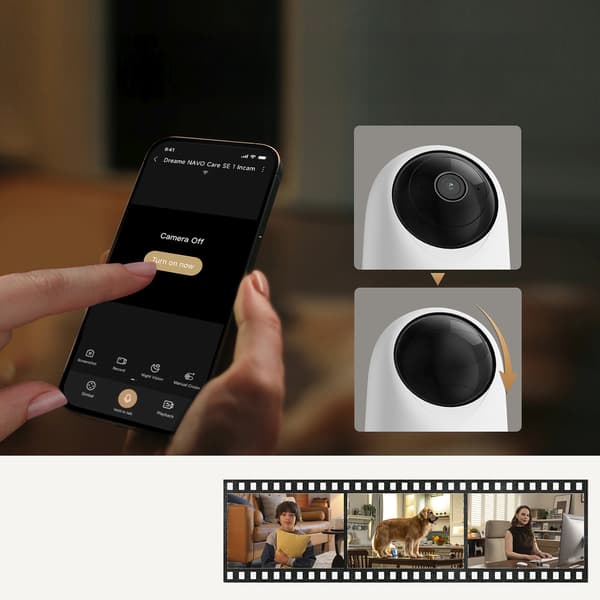1080p IR Wi-Fi Bluetooth inomhus säkerhetskamera - Vit