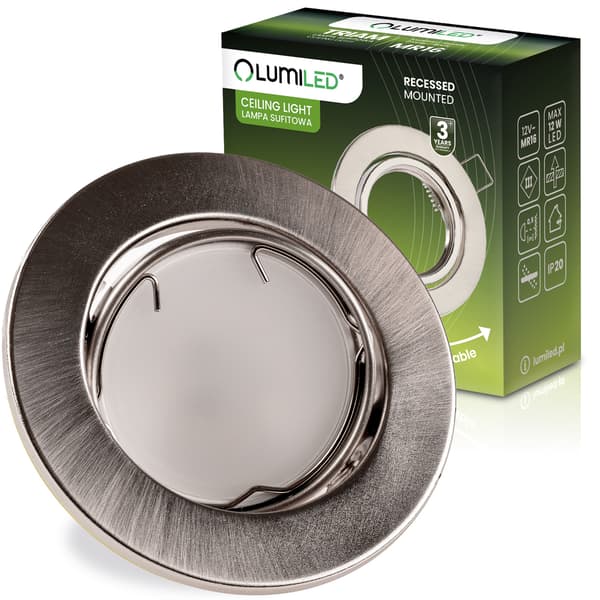 Inbouwspot halogen rörlig rund AURELI satinerad metall MR16 GU10