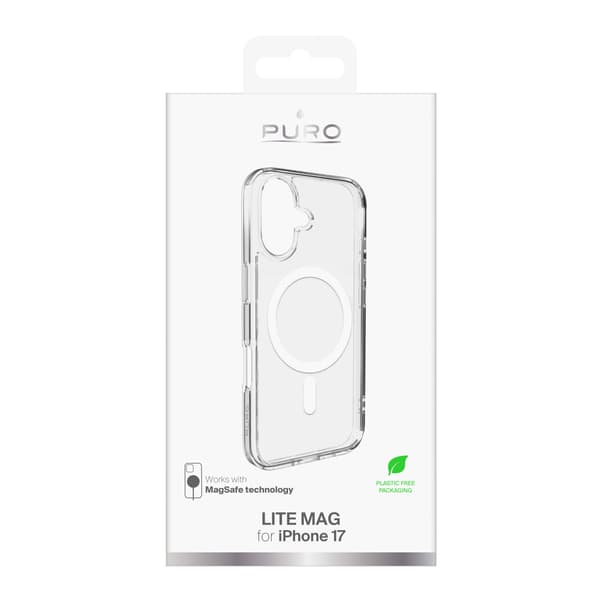 iPhone 17 Lite Mag MagSafe-skal – Transparent vit ring