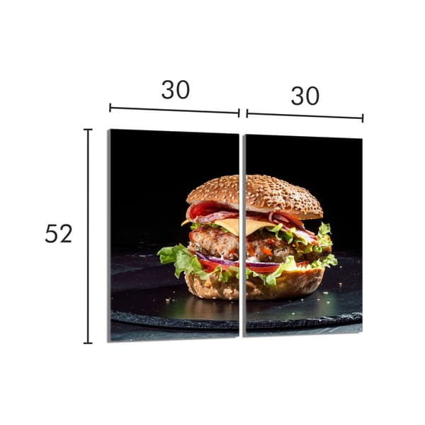 Skyddsplatta i glas för spis 2x30x52 Hamburger