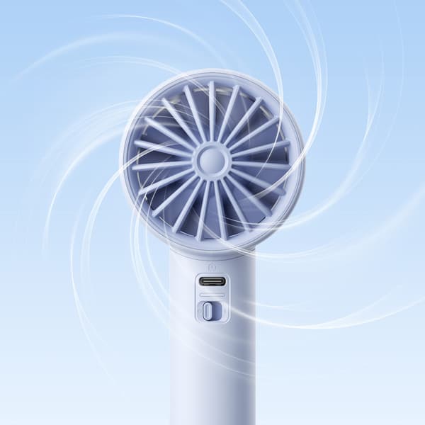 Mini bærbar ventilator 5000mAh LED - blå
