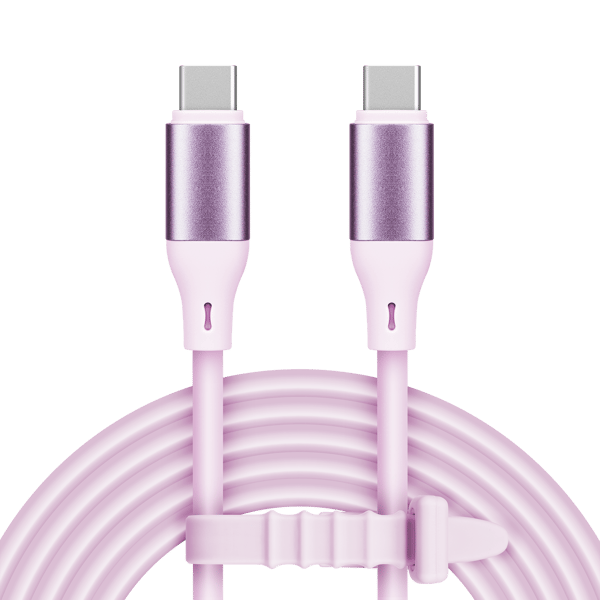 USB-C til USB-C kabel 100 W 1 m silikone lyserød Kruger&Matz Basic
