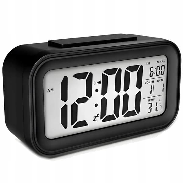 Elektronisk klocka, LED-väckarklocka, digital termometer, datum, bakgrundsbelyst larm