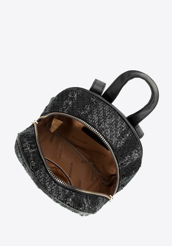 Wittchen damerygsæk i boucléstof, sort, polyester
