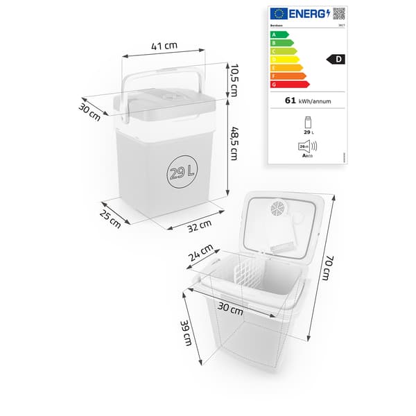 Berdsen Icemax 29 litran ECO-jääkaappi - tummanharmaa