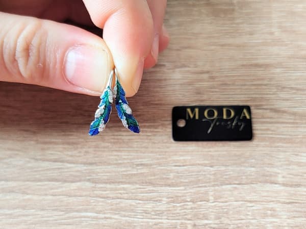 Pendientes de plata Pendientes de plumas Plata S925