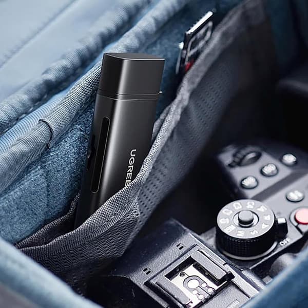 2-i-1 SD microSD USB-C USB-A UHS-II hukommelseskortlæser - sort