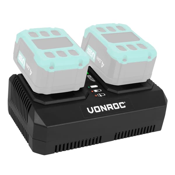 VONROC Dobbelt Oplader 20V – 88W - 4.0A | Power 20V platform