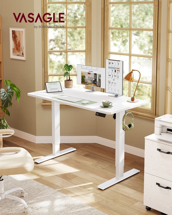 Stående skrivebord, højdejusterbart computerbord 120 x 60 cm