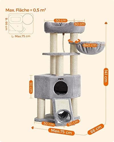 Feandrea Cat Tree för stora katter, kattträd