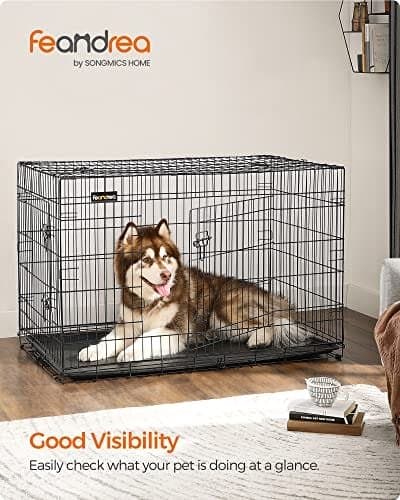 Hundekurv, Foldbar, 122 Cm Lang, 2 Døre, Xxl, Sort