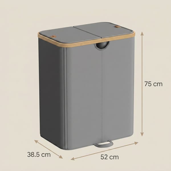 Tvättkorg med lock och sorteringsfunktion – 150 liter