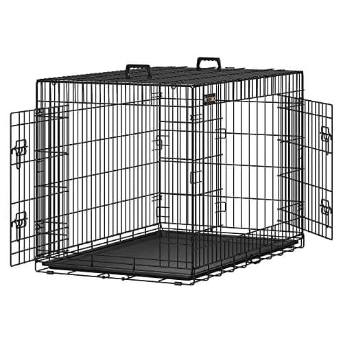 Hundekurv, Foldbar, 107 Cm, 2 Låger, Xl, Sort