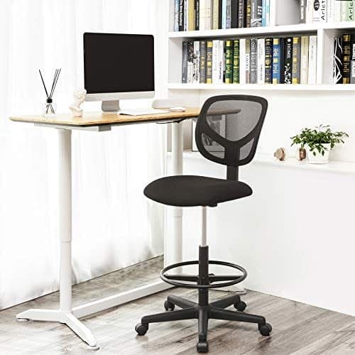 SONGMICS Mesh Drafting Stolar Chair Ergonomisk sits vadderad