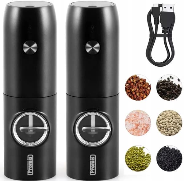 Elektrisk Salt-, Pepparkvarn, Batteri, Usb-laddning, Set Ohm 2