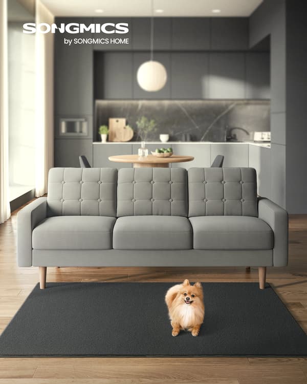 Matta, 120 x 170 cm, Halkfri matta, Heminredning, Sovrum, Barnrum, Antracitgrå