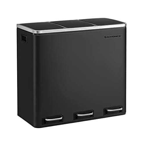 Skraldespand med 3 rum 3 × 18 L - sort