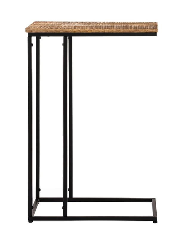 Sidebord træ 25x60x40cm holdbart sofabord bærbart metalstel