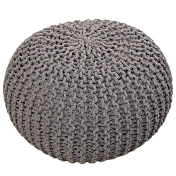 POUF 55 cm Knitting Stool golv kudde hållbar grå