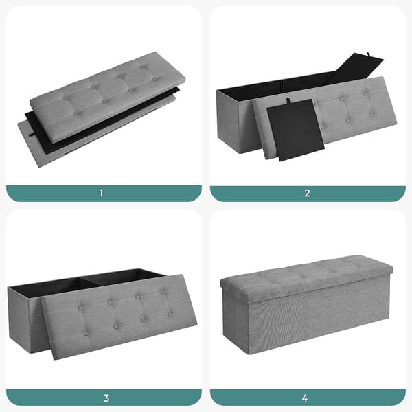 Songmics Foldable Footstool 38 x 38 x 38 cm