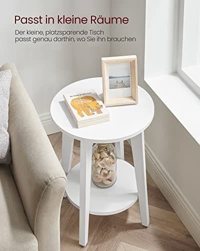Vasagle Modern Side Tabell 58 x 45,5 x 8,5 cm - Vit