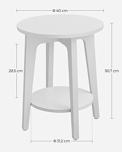Vasagle Modern Side Tabell 58 x 45,5 x 8,5 cm - Vit