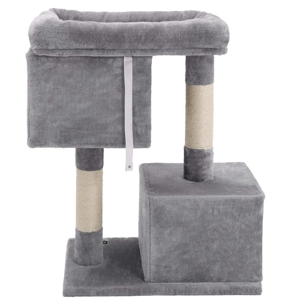 FEANDREA Cat Tree, Compact Cat Condo with 2 Caves, Light Grey PCT61W