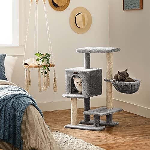 Cat Tree, Small Cat Condo 84 Cm, Katttorn, Ljusgrå