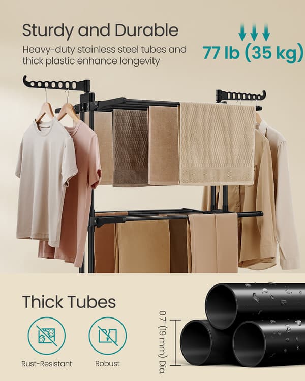 Tørrestativ med 4 niveauer, foldbar