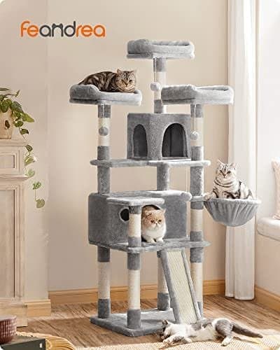 Feandrea kattträd, XXL Cat Condo 172 cm, ljusgrå