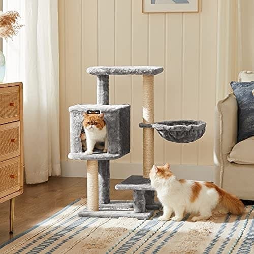 Cat Tree, Small Cat Condo 84 Cm, Katttorn, Ljusgrå