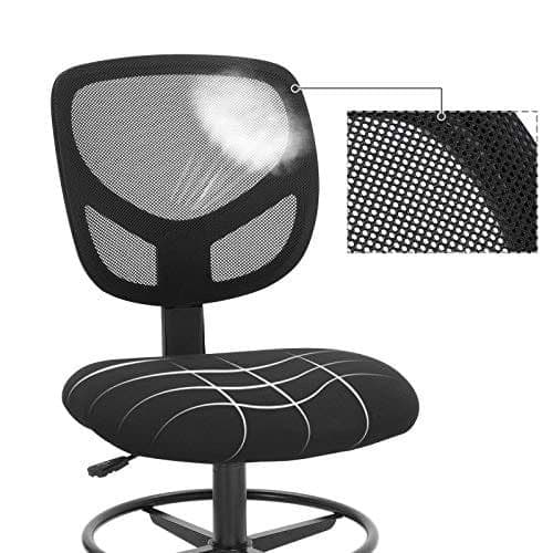 Songmics Mesh Drafting Affool Stol, OBN15BK