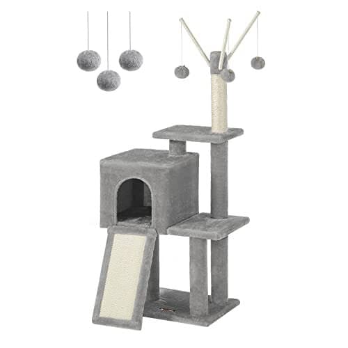 Feandrea Cat Tree, Cat Tower til indekatte, killinger, lysegrå