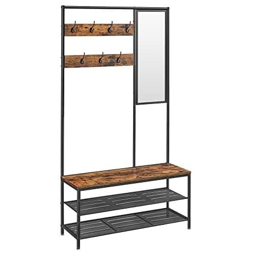 Vasagle Coat Rack Stand, Industrial, Rustic Brown och Svart