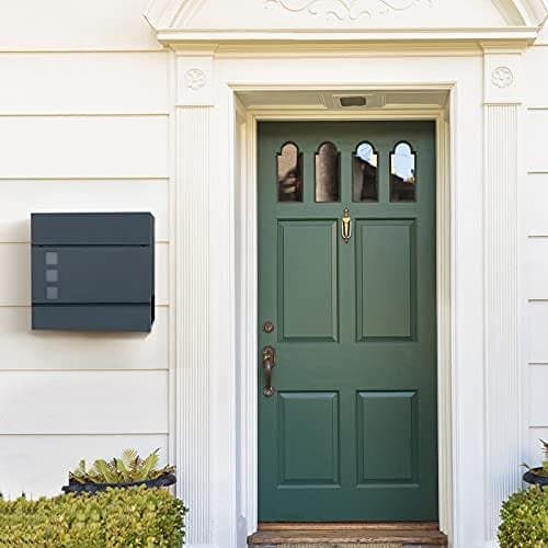 Songmics Modern Mailbox, låsbar väggmonterad postbrev, lätt att installera, Anthracite Gray