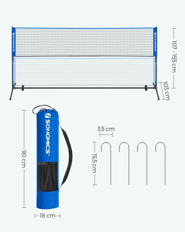 Badmintonnät 4m Bärbart med Stativ
