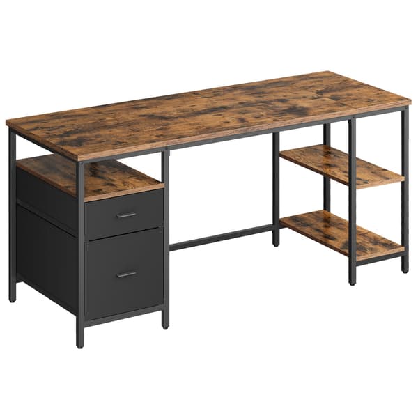 Computerbord, Arbejdsbord med Opbevaring, 60 x 160 x 76 cm