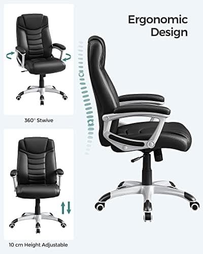 Songmics OBG21B - Kontorstol, sort farve