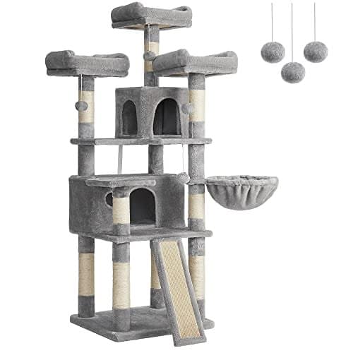 Feandrea kattträd, XXL Cat Condo 172 cm, ljusgrå