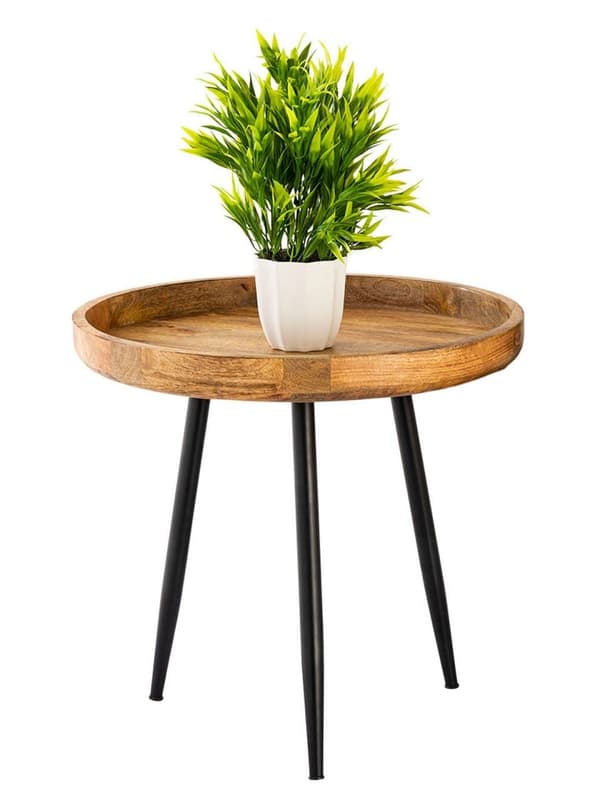 Sidebord træ rundt 50 cm sofabord