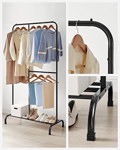 Songmics tøjstativ, holder op til 45 kg, sort