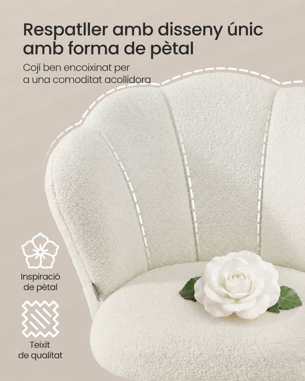 Petal-skrivebordsstol – Drejestol i teddyfleece