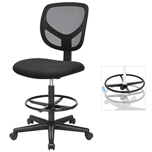 SONGMICS Mesh Drafting Stolar Chair Ergonomisk sits vadderad