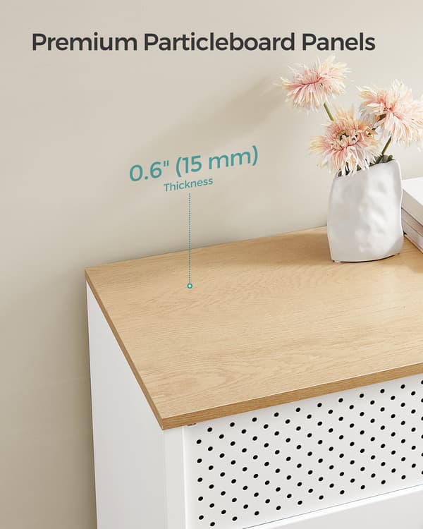 Floor Standing Storage Cabinet with Door, Adjustable Shelf, Space-Saving Sideboard, White