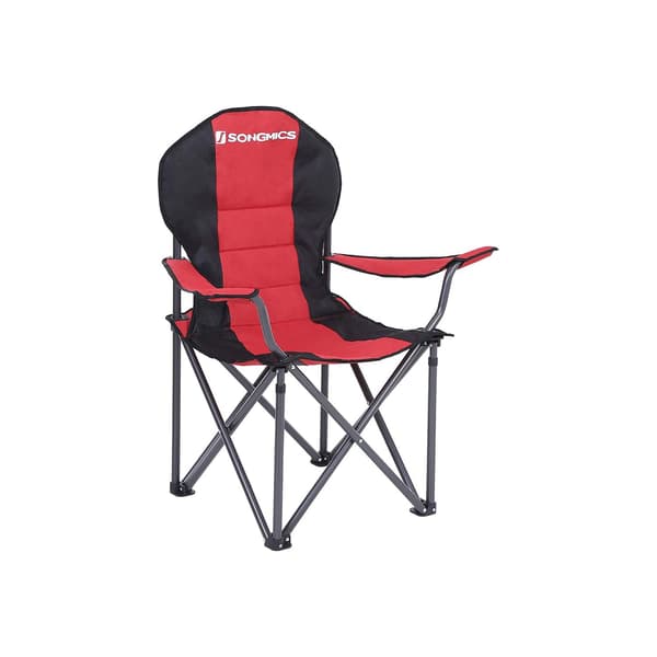2 foldbare campingstole, polstret sæde med flaskeholder