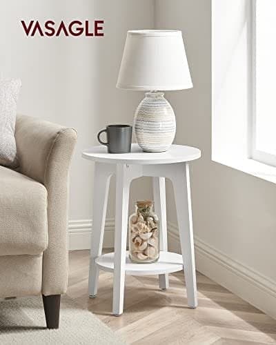 Vasagle Modern Side Tabell 58 x 45,5 x 8,5 cm - Vit